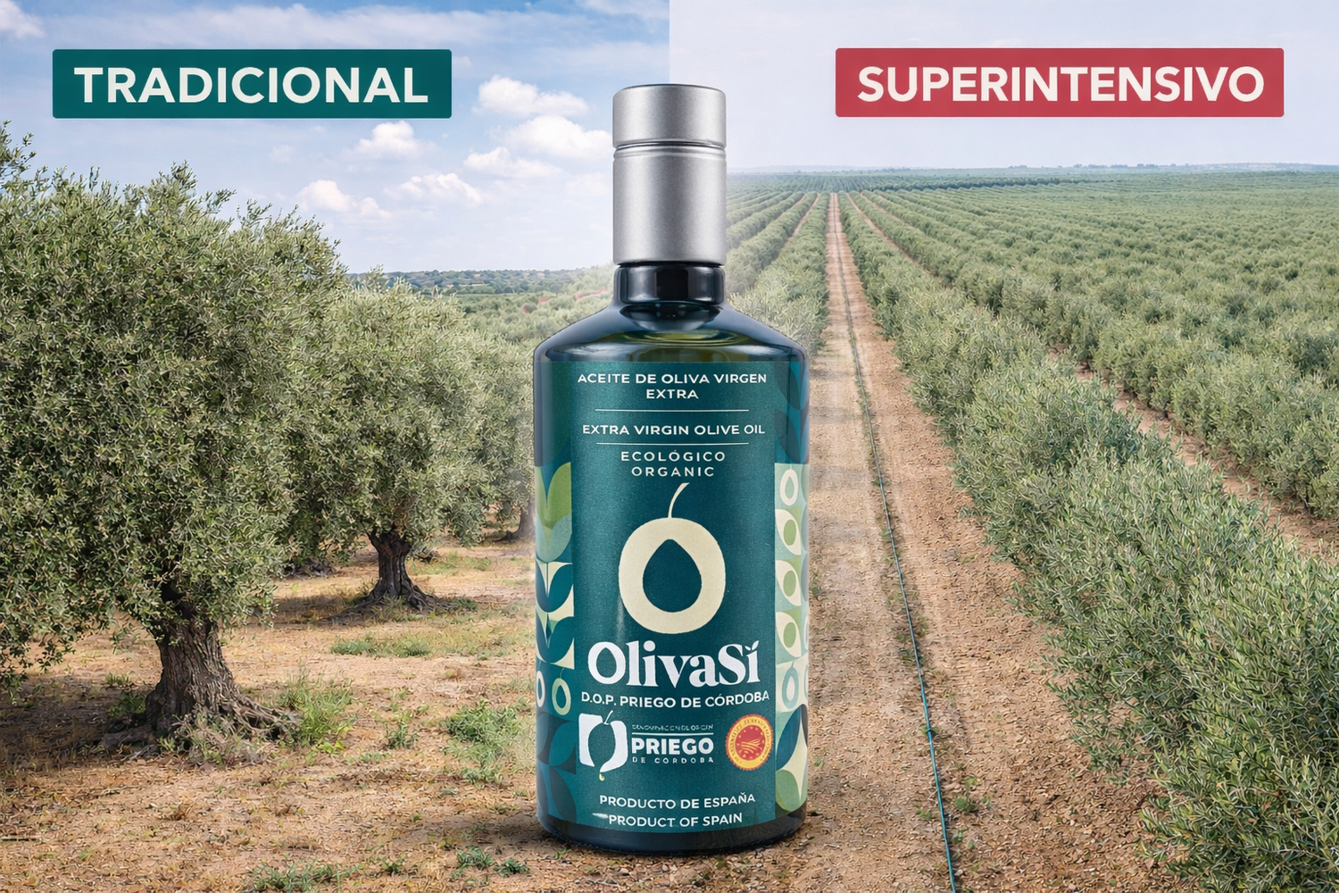 Olivar tradicional vs superintensivo: qué cambia en el aceite de oliva virgen extra que llega a tu mesa