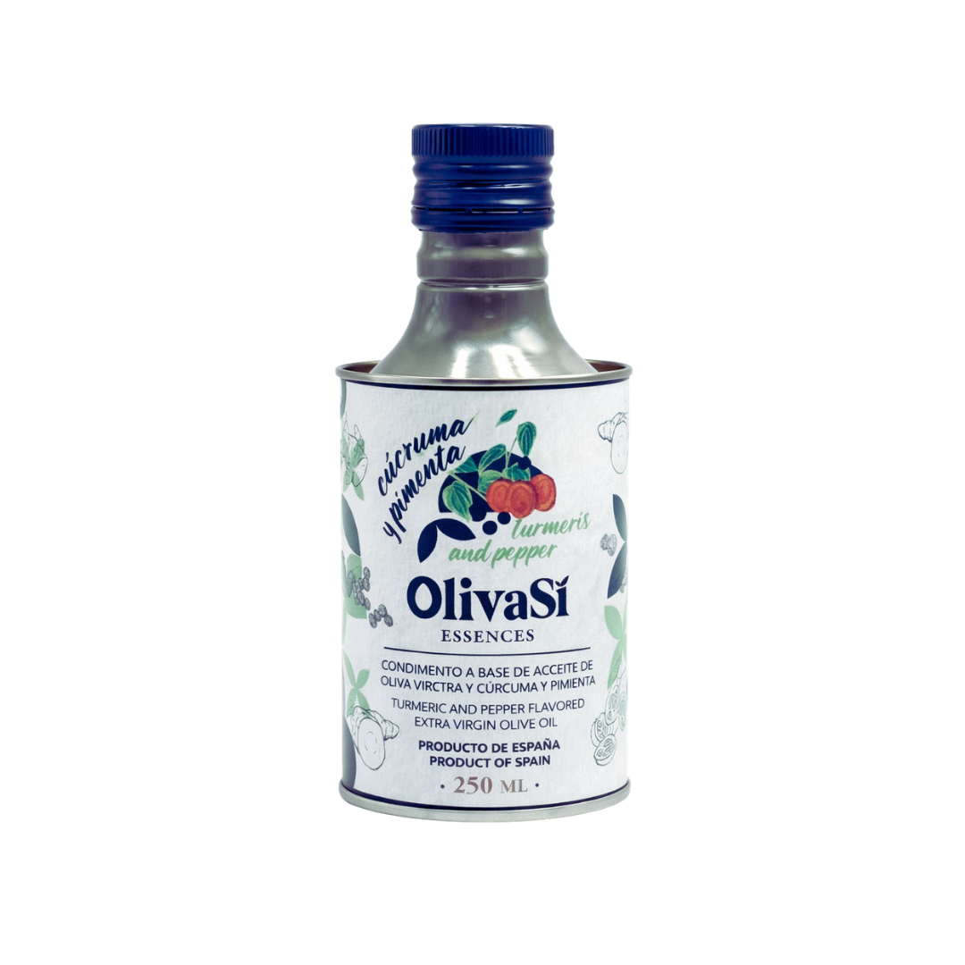 Aceite de Oliva Virgen Extra Aromatizado de Curcuma y Pimienta, 250ml