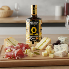 Aceite de oliva virgen extra Golden Edition 500ml con tabla de quesos y embutidos - OLIVA SÍ