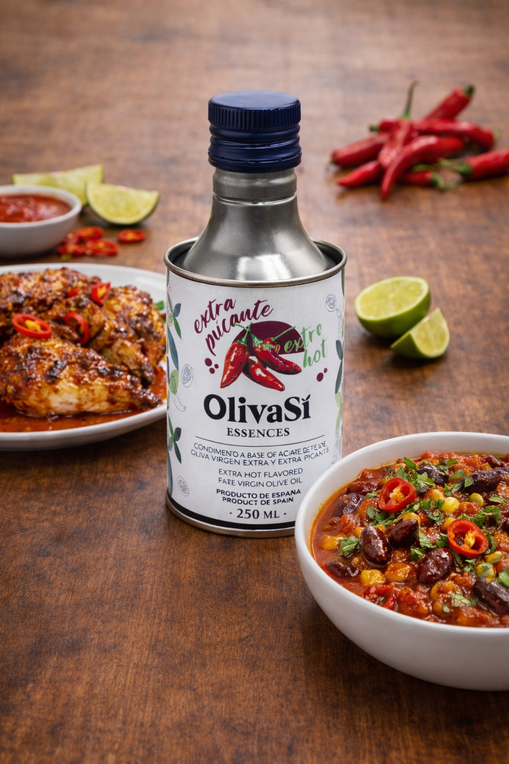 Oliva Sí Natives Olivenöl Extra, aromatisiert, mit Extra-Scharf, 250ml