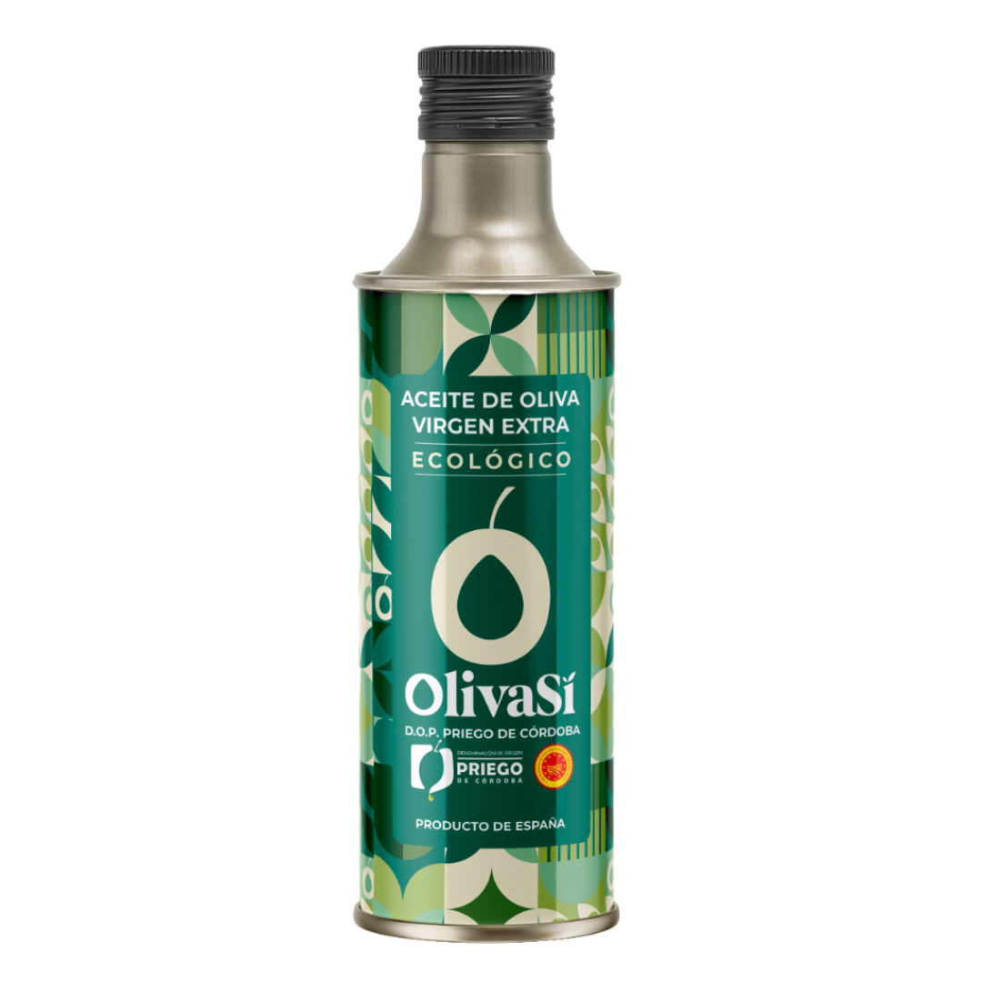 Extra Virgin Olive Oil with Designation of Origin Priego de Córdoba, OLIVA SÍ Organic Edition, 500ml Can, Organic Hojiblanca-Picual-Picudo
