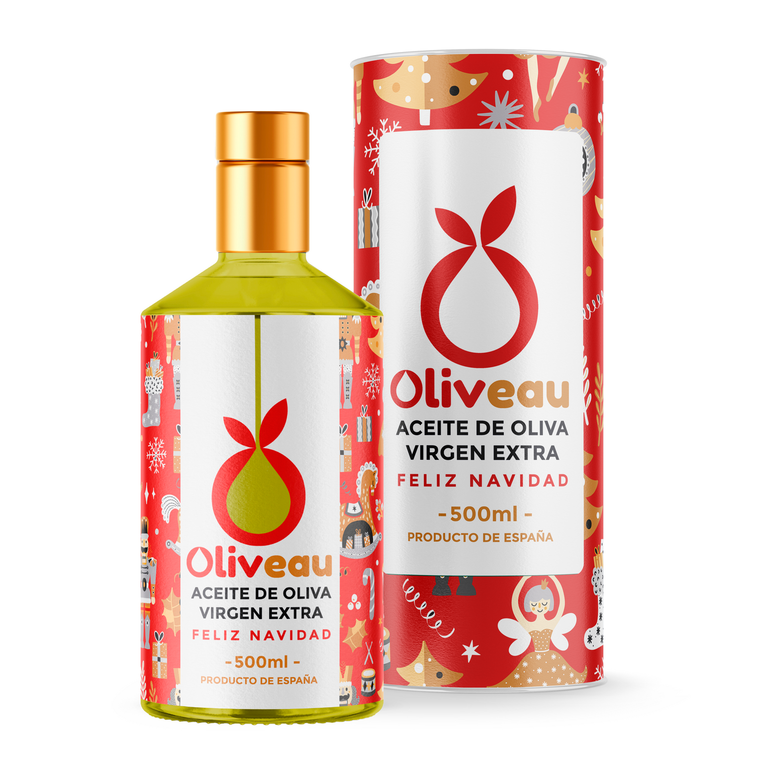 Aceite de Oliva Virgen Extra, OLIVEAU Navidad Edition,500ml, Picudo