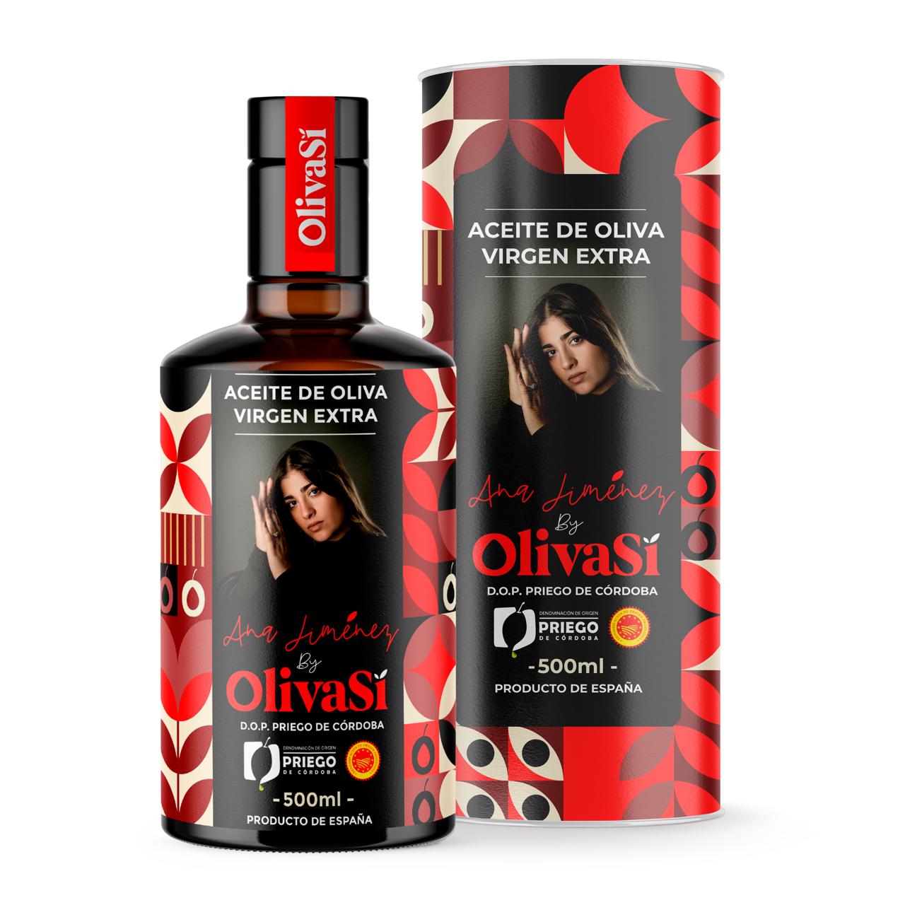 Aceite de Oliva Virgen Extra, D.O.P. Priego de Córdoba, OLIVA SÍ Ana Jiménez Edition, 500ml, Coupage