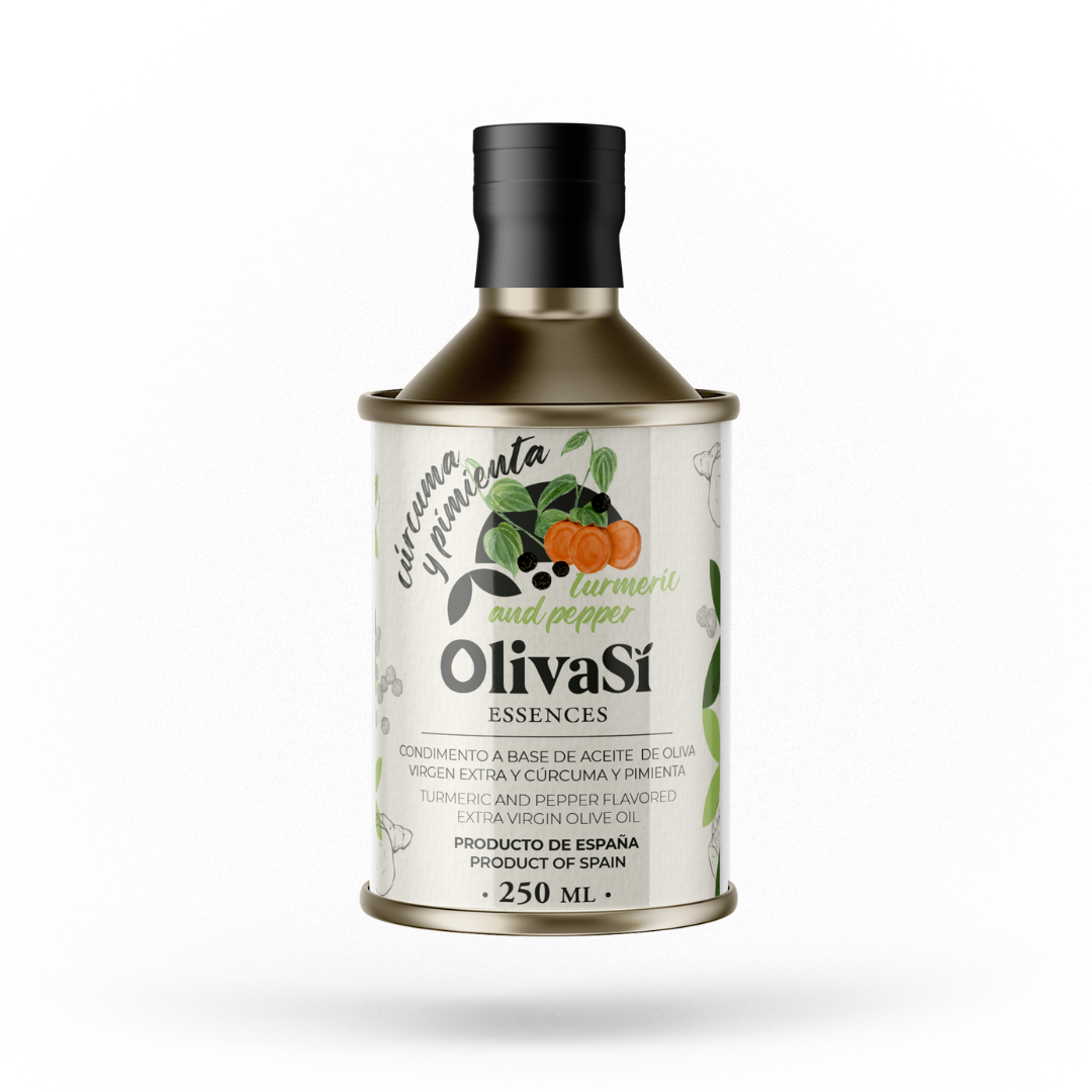 Aceite de Oliva Virgen Extra Aromatizado de Curcuma y Pimienta, 250ml
