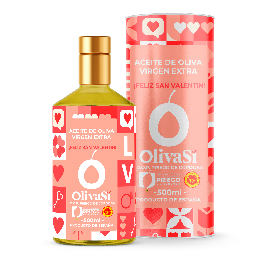 Aceite de Oliva Virgen Extra con Denominación de Origen Priego de Córdoba, Oliva Sí San Valentin Edition, 500ml, Coupage Hojiblanco - Picudo - Picual